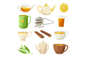 Tea brewing icon set. Accessories, a Food Illustration by the8monkey