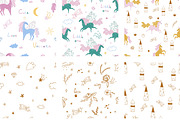 Unicorn pattern + BONUS 98 elements, a Pattern Graphic by Lineli (Thumbnail 5 of 11)