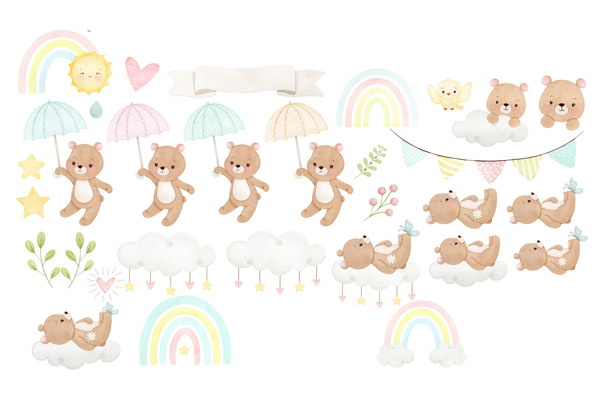 My sunshine Watercolor clipart, an Illustration by Estúdio Lin (Photo 2 of 8)