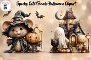 Spooky Cute Friends Halloween, a Seasonal Illustration by CreationArt (Thumbnail 1 of 7)