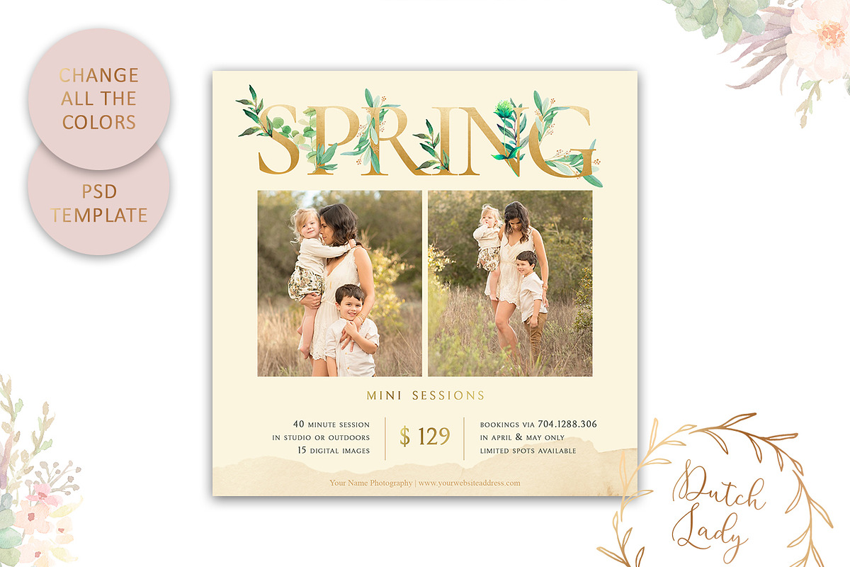 PSD Photo Session Card Template #40, a Card Template by The Dutch Lady ...