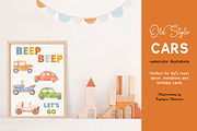Watercolor race and retro car set, a Transportation Illustration by Watercolor Nastasia Art (Thumbnail 4 of 5)