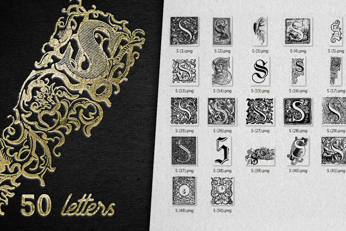 28 IN 1 VINTAGE LETTERS COLLECTION, a Symbol Font by Graphic Spirit (Photo 21 of 31)
