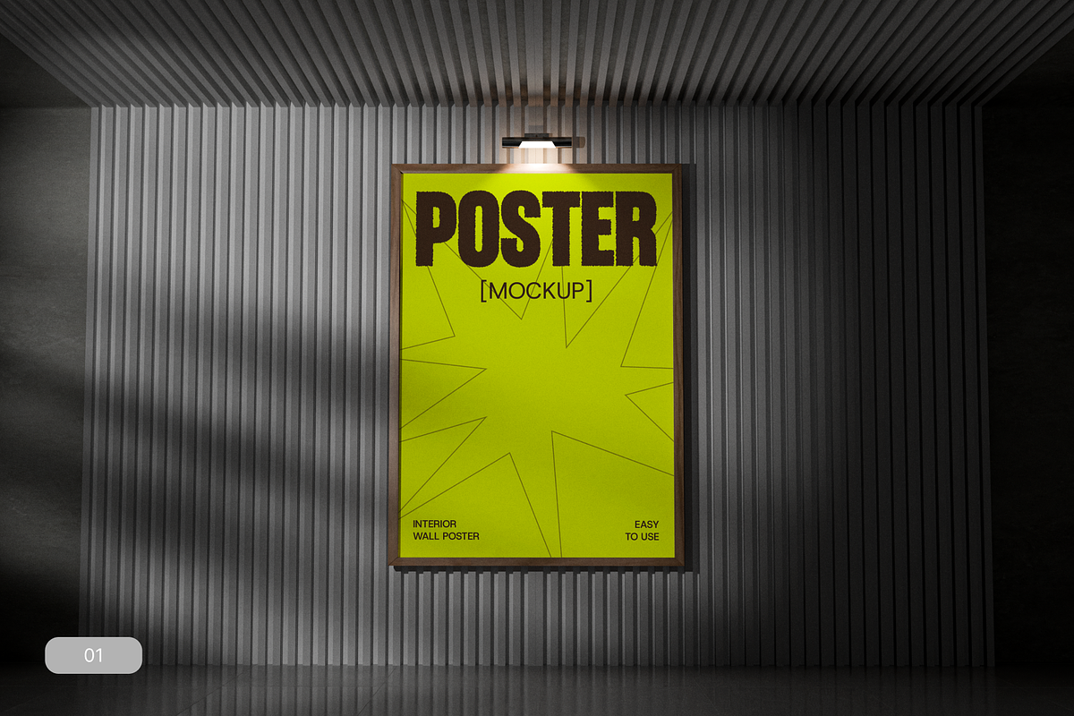 Interior Poster Mockup, an Advertising Mockup by Fourshape (Photo 3 of 6)
