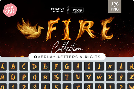 Fire Subtle Flame Letters Overlays, a Symbol Font by PhotoSpirit
