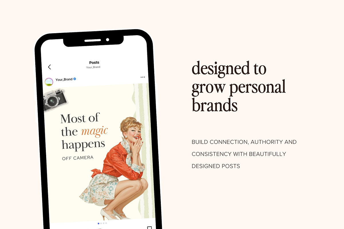 Retro Feminine Instagram Template, a Templates & Theme by Pawprints Canvas Co. (Photo 5 of 8)