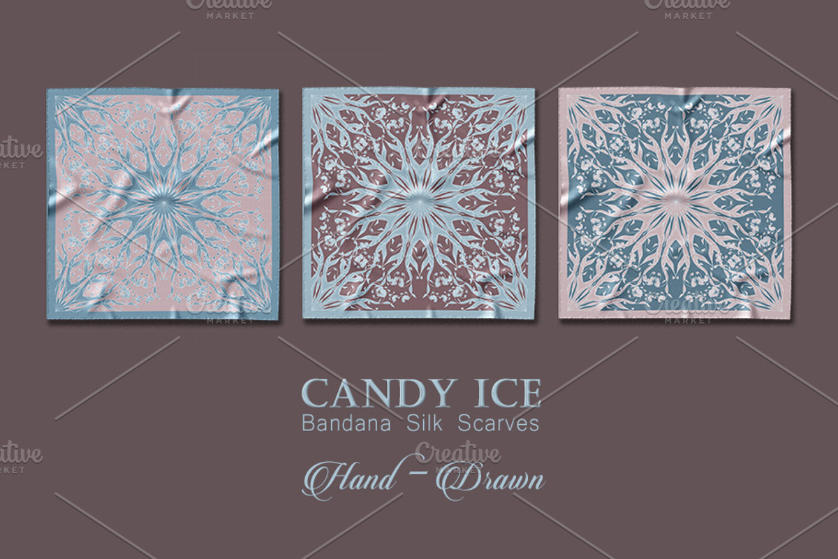 Silk Bandana Design Candy Ice, an Object Graphic by ilustrinna (Photo 2 of 12)