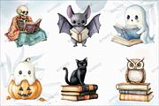 Cute Halloween Reading Clipart, an Illustration by designcity5 (Thumbnail 2 of 5)