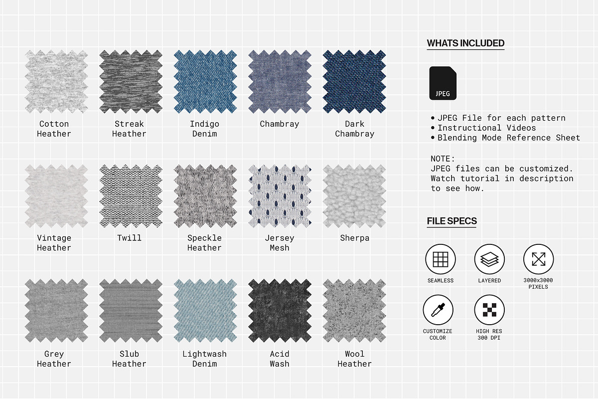 15 Fabric Texture Seamless Patterns, a Pattern Graphic by Swatch Supply (Photo 2 of 8)