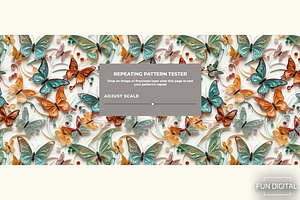 Quilt Butterflies Seamless Patterns