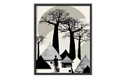 African Ghana Village Wall Art, a Person Illustration by PrintablesByFranklyn (Thumbnail 1 of 6)