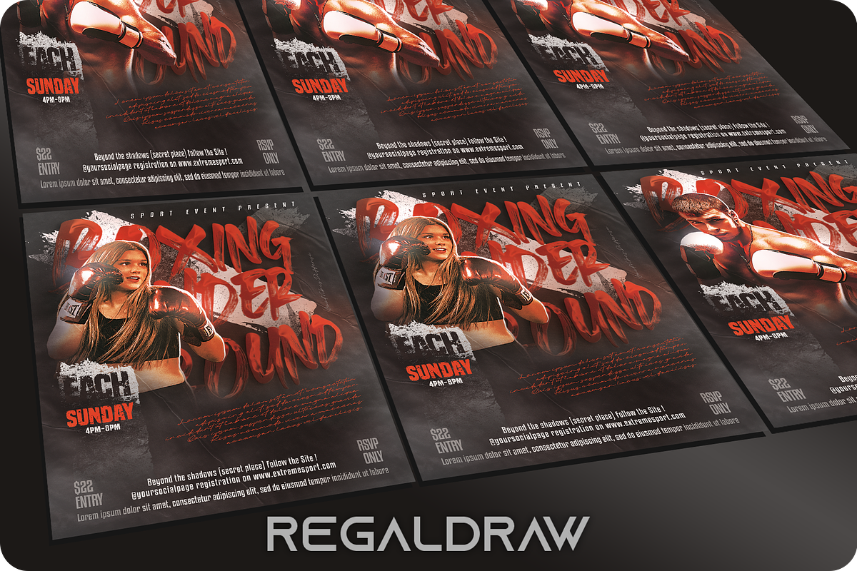 Boxing Sport Flyer Template, a Flyer Template by regalDRAW (Photo 3 of 6)