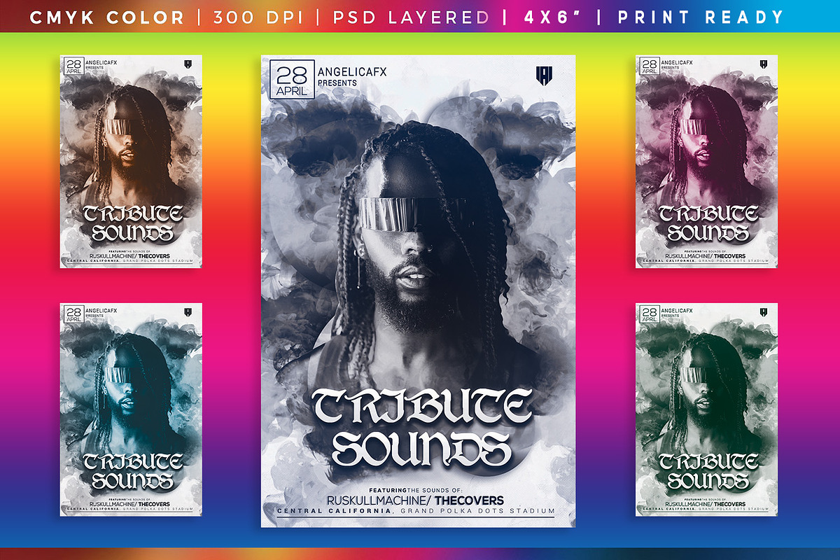 Tribute Sounds Photoshop Template, a Flyer Template by angelicafx