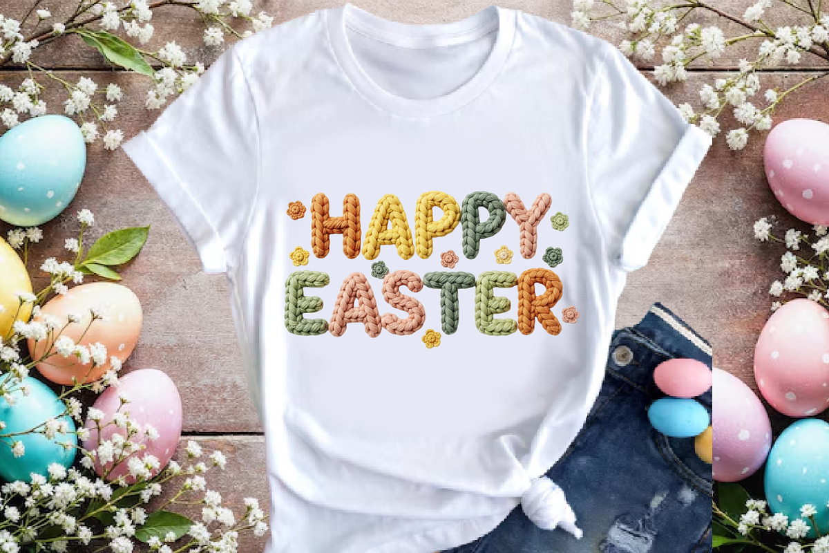 Faux Yarn Happy Easter PNG, an Illustration by DreamArtGraphic (Photo 4 of 4)