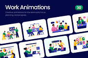 30 Animated Work Flat Illustrations, a Work Illustration by Prosymbols (Thumbnail 1 of 4)