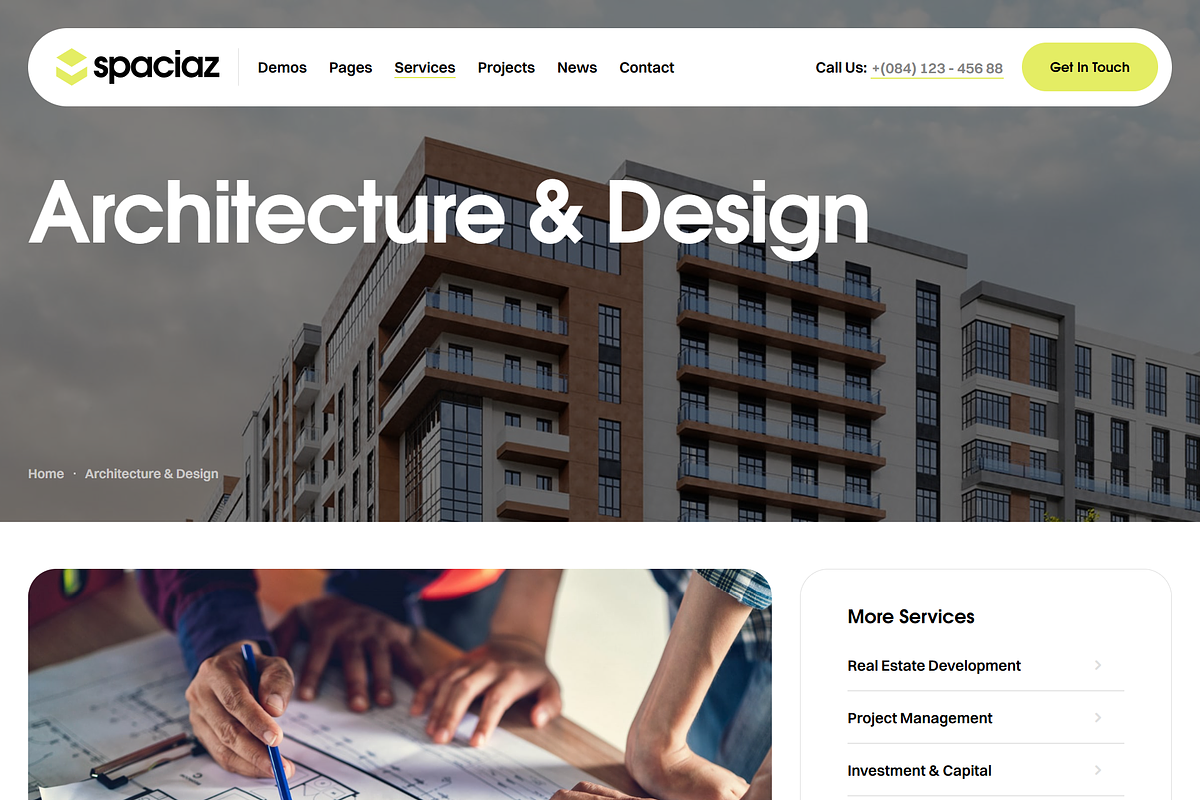 Real Estate & Construction Group, a WordPress Template by Design Spade (Photo 5 of 11)