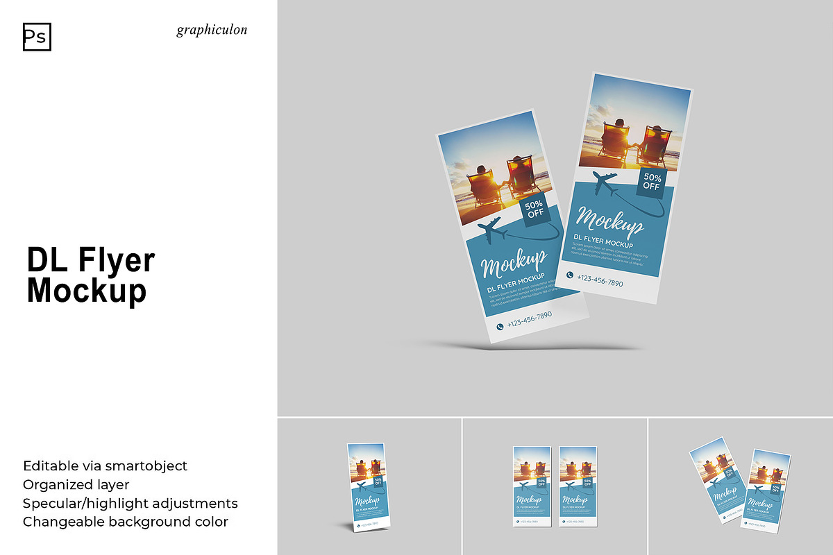 DL Flyer Mockup, a Flyer Template by Graphiculon (Photo 1 of 11)