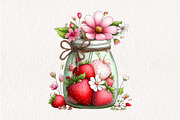 Whimsical Spring Strawberry Clipart, an Illustration by CreationArt (Thumbnail 9 of 10)