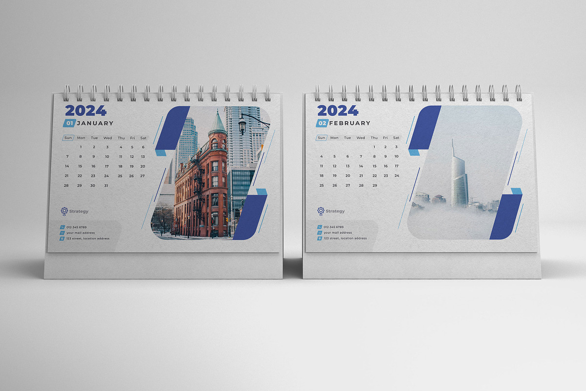 Desk Calendar 2024, a Print Template by Uiparvin (Photo 2 of 2)
