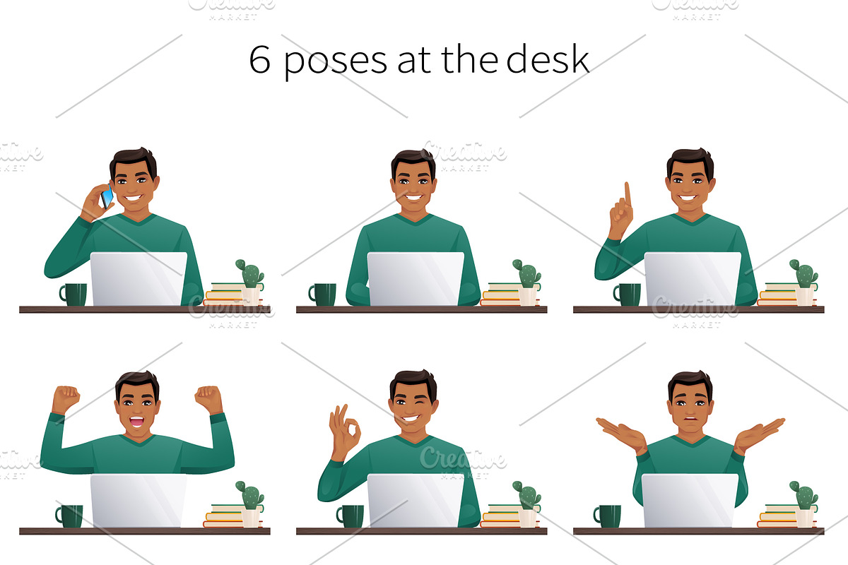 Casual business man set, a Person Illustration by Volha Hlinskaya (Photo 3 of 5)