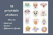 Animal Stickers. Printable Stickers, an Animal Illustration by rinaletters (Thumbnail 2 of 5)