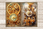 Steampunk Junk Journal Pages, a Transportation Illustration by GlamArtZhanna (Thumbnail 3 of 9)