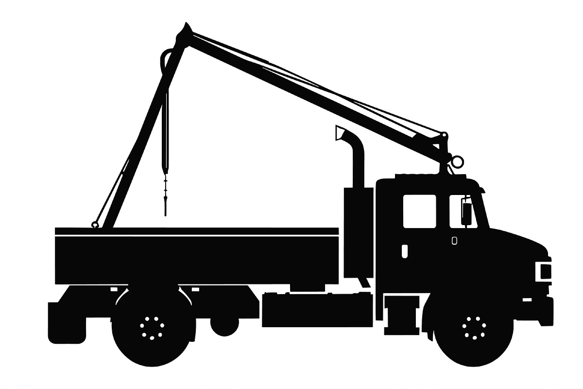 Crane Truck Vector Silhouette PNG, a Transportation Illustration by Gfx Expert Team (Photo 1 of 3)