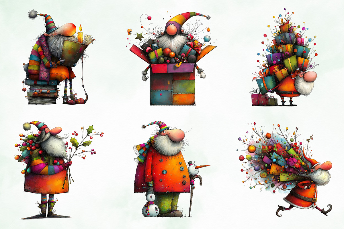 Quirky Santa, Funny Santa Clipart, an Illustration by Creative Art (Photo 9 of 10)