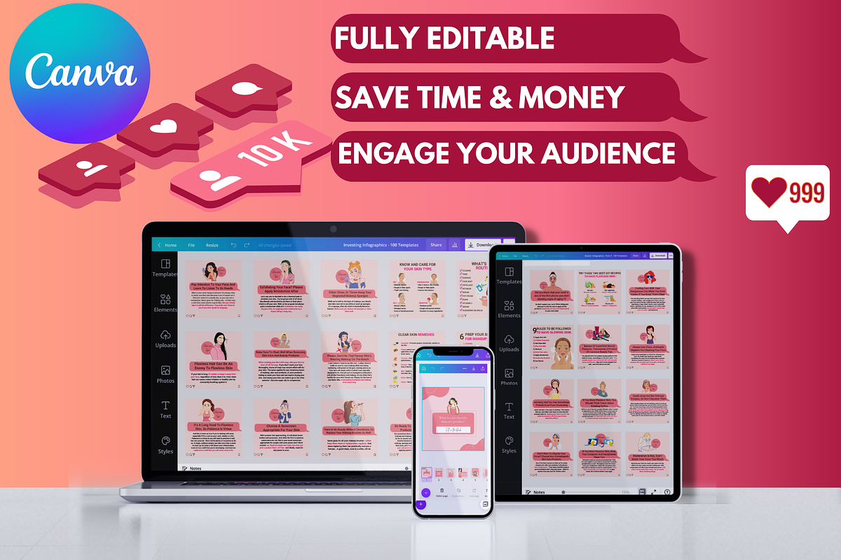 300 Skincare Beauty - Canva Editable, a Social Media Template by Viral Content Design (Photo 2 of 10)