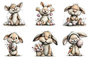 Whimsical Easter Rabbit Clipart, an Illustration by Dream Creation (Thumbnail 4 of 7)