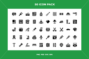 Barber shop icons, an Icon by Wencory