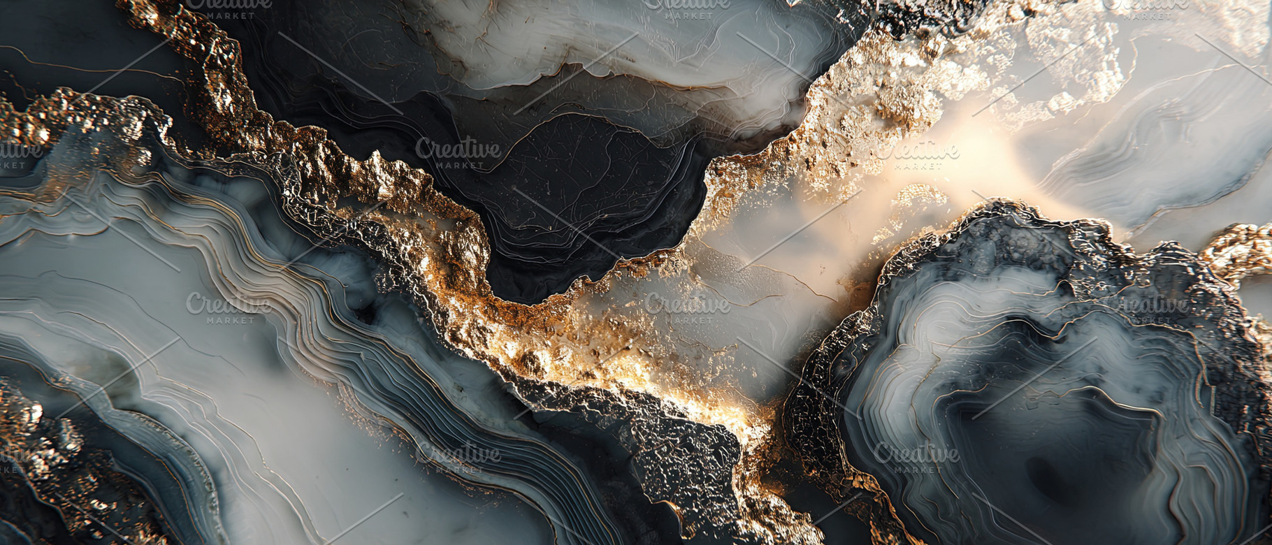 Elegant abstract marble pattern featuring flowing lines, black,, an Abstract Photo by Ales Munt