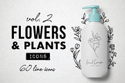 60 Flower and Floral Icons - Vol 2, an Outline Icon by Hatch Design Workshop (Thumbnail 1 of 10)