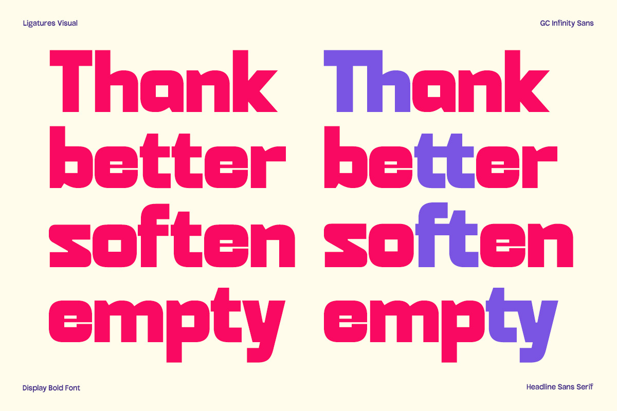 GC Infinity - Display Bold Sans, a Sans Serif Font by Glyphonic (Photo 3 of 16)