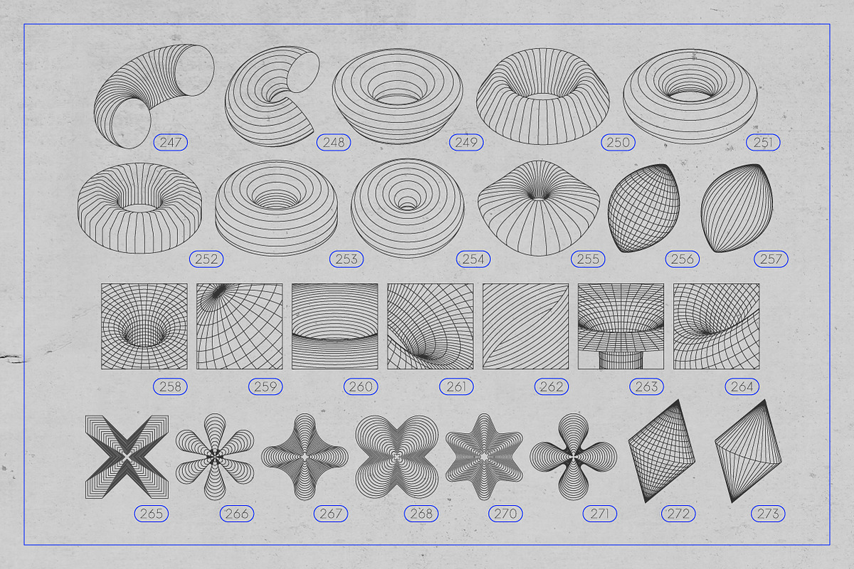 3D Wireframe Shapes | set 5, an Object Graphic by MaximGertsen (Photo 4 of 7)
