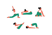 Character Woman Yoga Vol 1 Doodle, a Sport Illustration by SLAB! Design (Thumbnail 3 of 3)