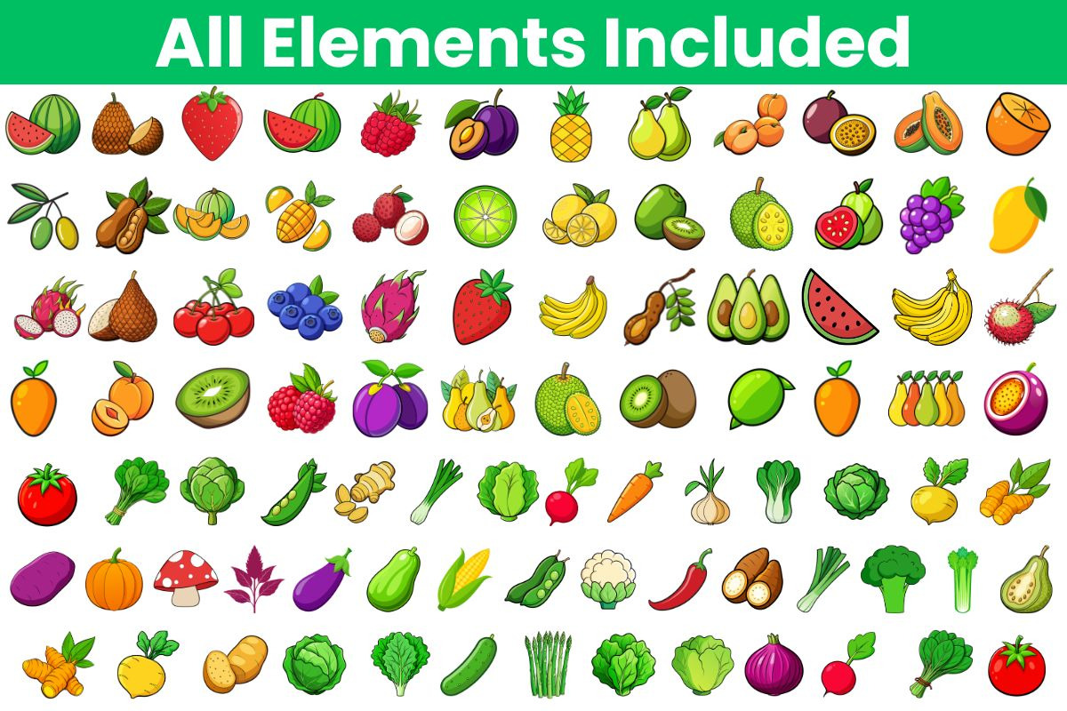 471 Food & Fruit Clipart Bundle, a Food Illustration by Awieee1 (Photo 3 of 5)