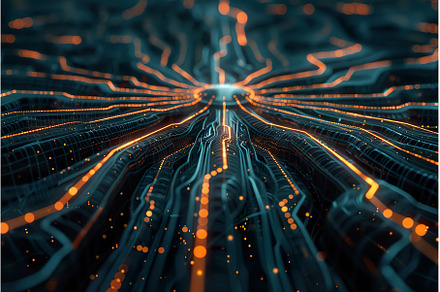 Neural Circuit Concept in Quantum, a Technology Photo by Lermont51