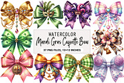 Mardi Gras Coquette Bow Clipart, an Illustration by DreamArtGraphic (Thumbnail 1 of 5)
