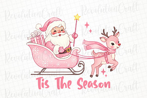 Tis The Season,Santa Reindeer Sleigh, an Illustration by OK Design