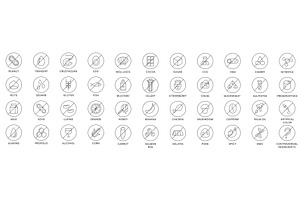 Traditional food & dishes icons, a Food Illustration by Lemberg Vector