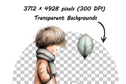 Whimsical Girl & Dog Love Clipart, a Graphic by one-touch (Thumbnail 14 of 16)