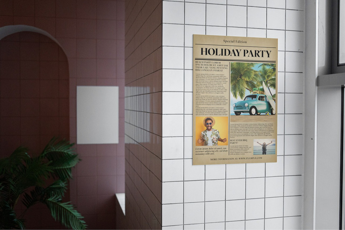 Brown Vintage Holiday Party Flyer, a Flyer Template by Bizz_District_Studio (Photo 2 of 3)