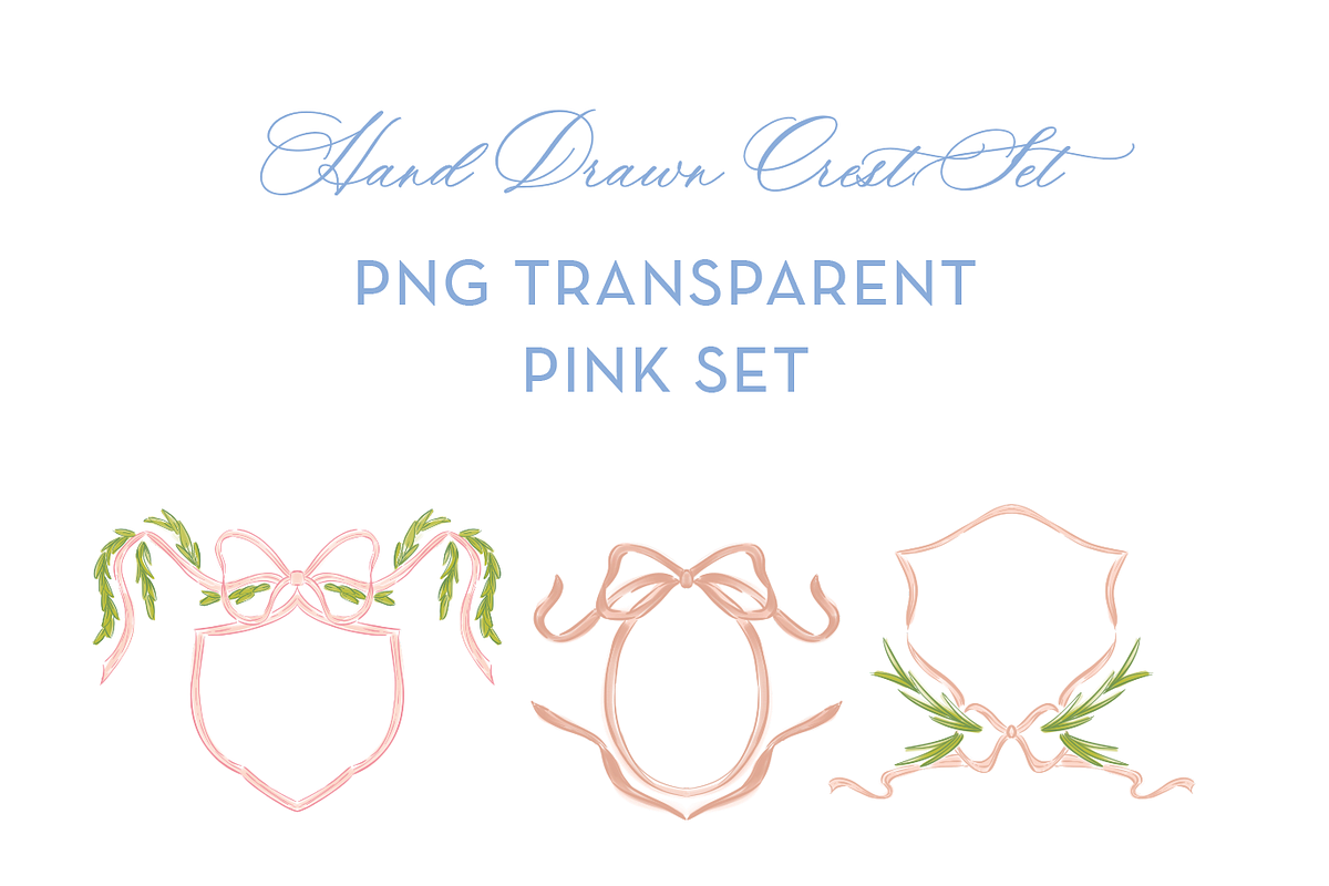Pink Grandmillennial Crest Set, an Object Graphic by SarahOMaryDesigns