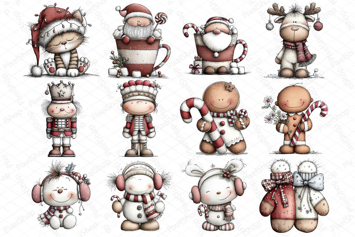 Whimsical Cute Christmas Wonderland, an Illustration by DreamPrint404 (Photo 2 of 6)