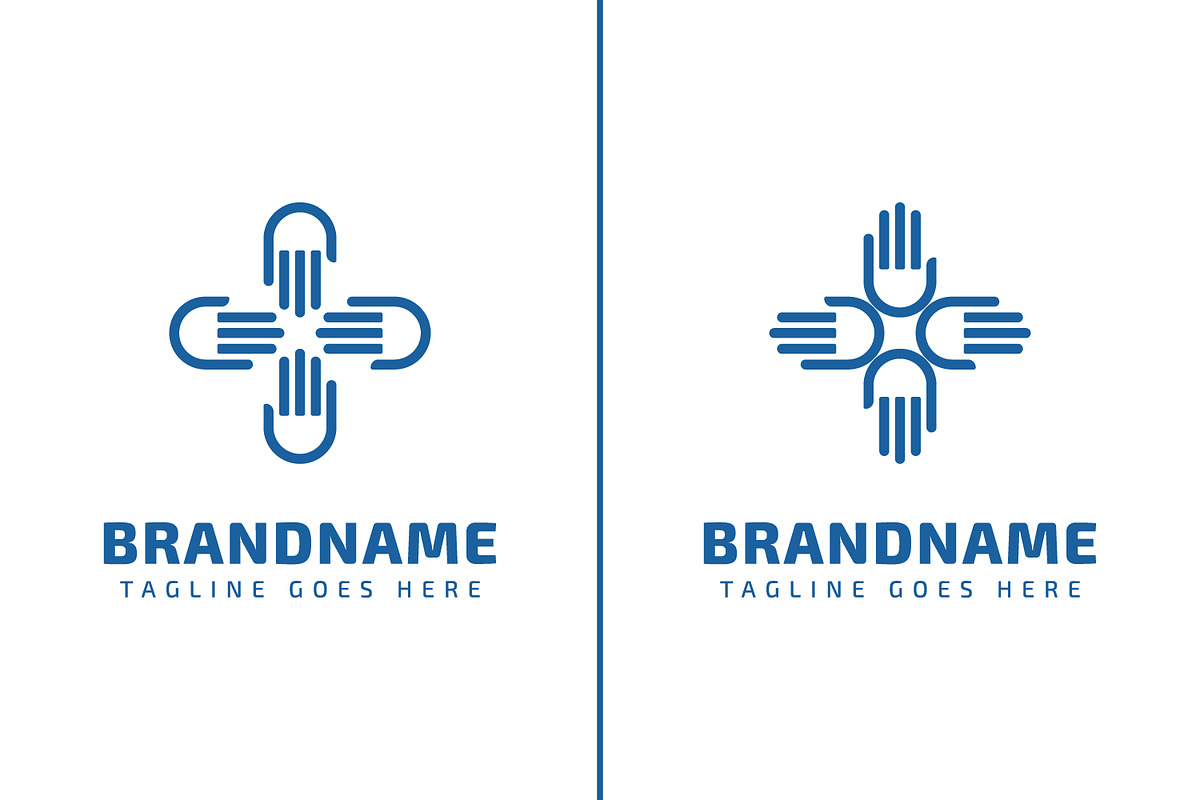 Medical Cross Hand Modern Logo, a Branding & Logo Template by Pray Art Design Studio