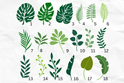 Tropical Leaves Bundle SVG PNG, an Object Graphic by Createble (Thumbnail 2 of 6)