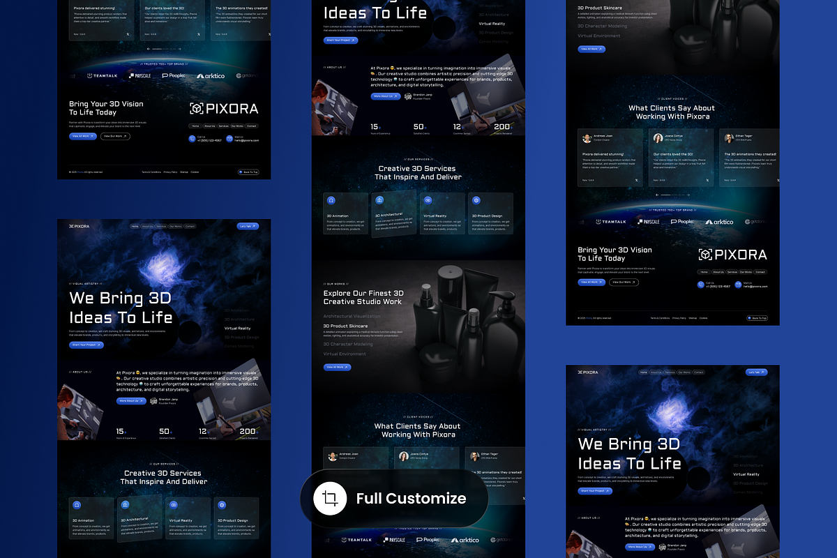 Pixora - Creative Agency, a Landing Page Template by SLAB! Design (Photo 3 of 4)