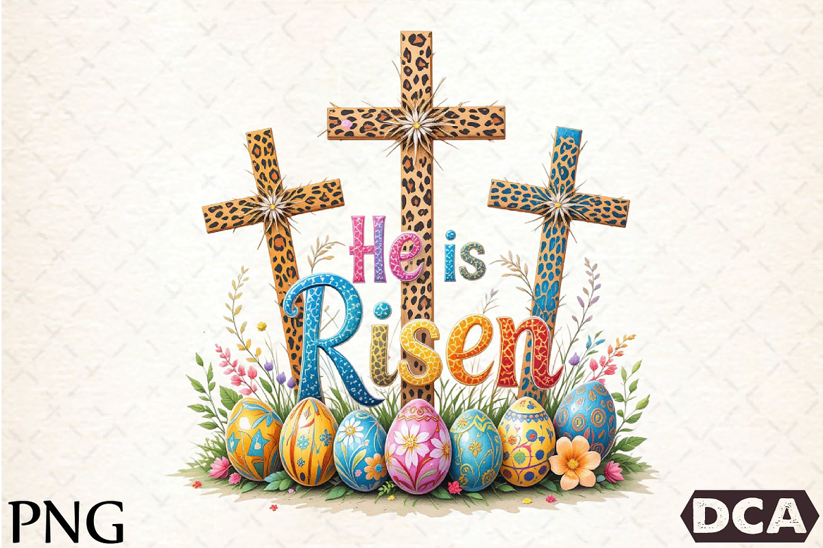 He Is Risen Cross Clipart, an Illustration by DreamCafeArt (Photo 1 of 7)