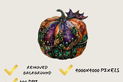 SPOOKY GEM PUMPKINS CLIPART PACK, a Seasonal Illustration by Daring Digies (Thumbnail 6 of 8)